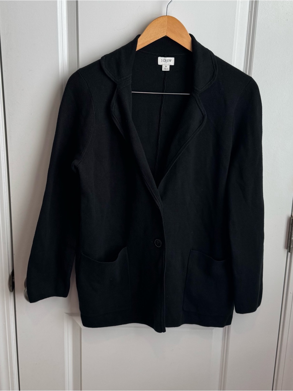 J.Crew Two-Button Black Sweater Knit Blazer Small
